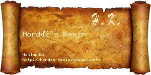 Hordós Kevin névjegykártya