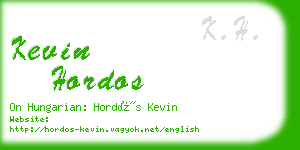 kevin hordos business card